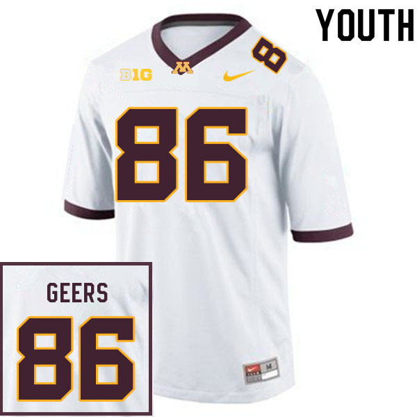 Youth #86 Jameson Geers Minnesota Golden Gophers College Football Jerseys Sale-White